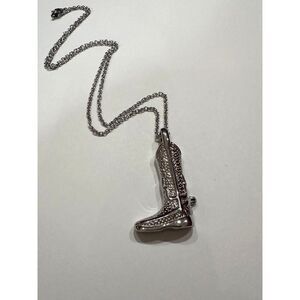 316L Stainless Steel Cowboy Boot Cremation Urn Necklace – Memorial Keepsake